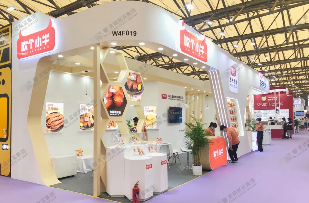 麥尚食品展臺設計現場圖